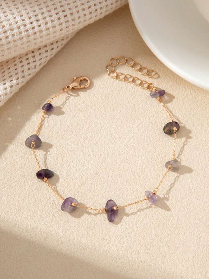 Amethyst Ankle Bracelet