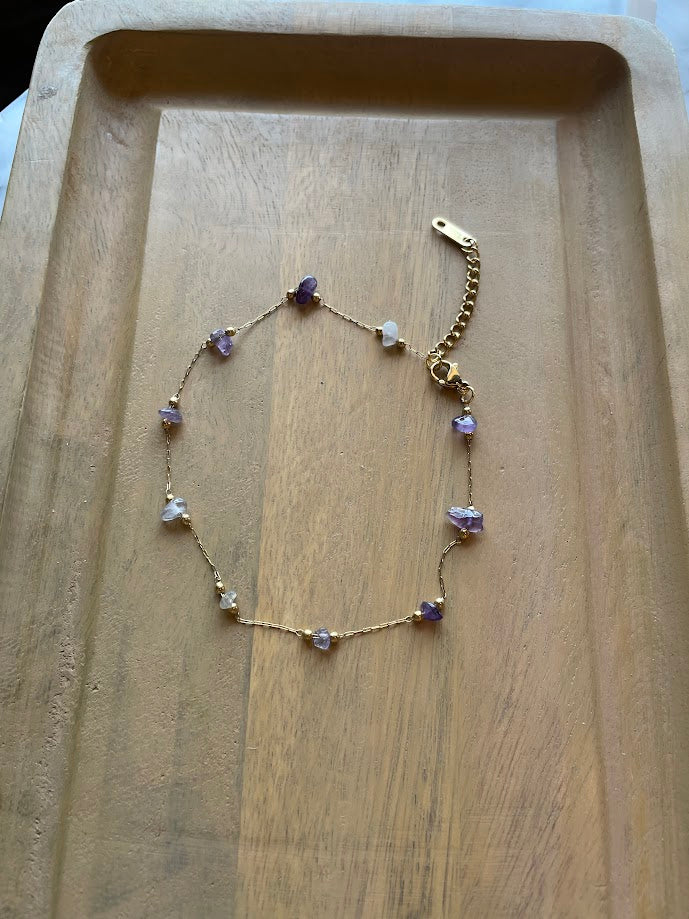 Amethyst Ankle Bracelet